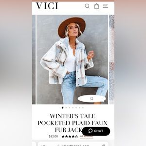 Winter's Tale Pocketed Plaid Faux Fur Jacket - Extra Small